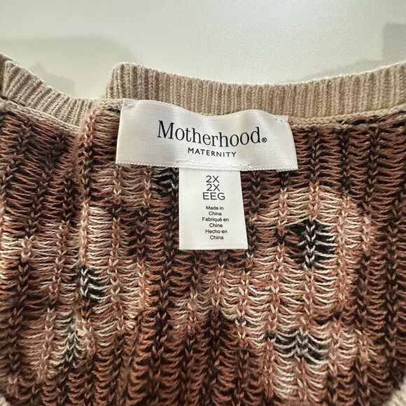 MOTHERHOOD Maternity Women's Size 2X Leopard Animal Print Pullover Sweater Soft - Picture 3 of 10
